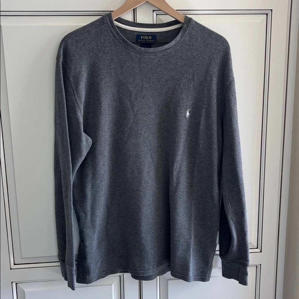 Polo Ralph‎ Lauren Waffle Knit Thermal Pony Pullover Long Sleeve Gray Men’s XL